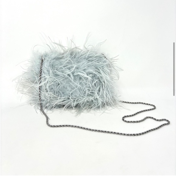 LOEFFLER RANDALL zahara feather clutch shoulder bag - lt. blue - Picture 2 of 6